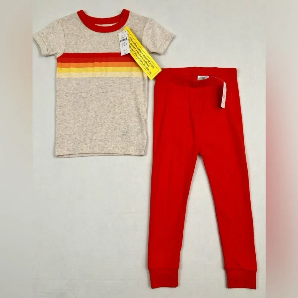 *new* Gap 2pc Short Sleeve Long John Pajama Set Retro Stripe